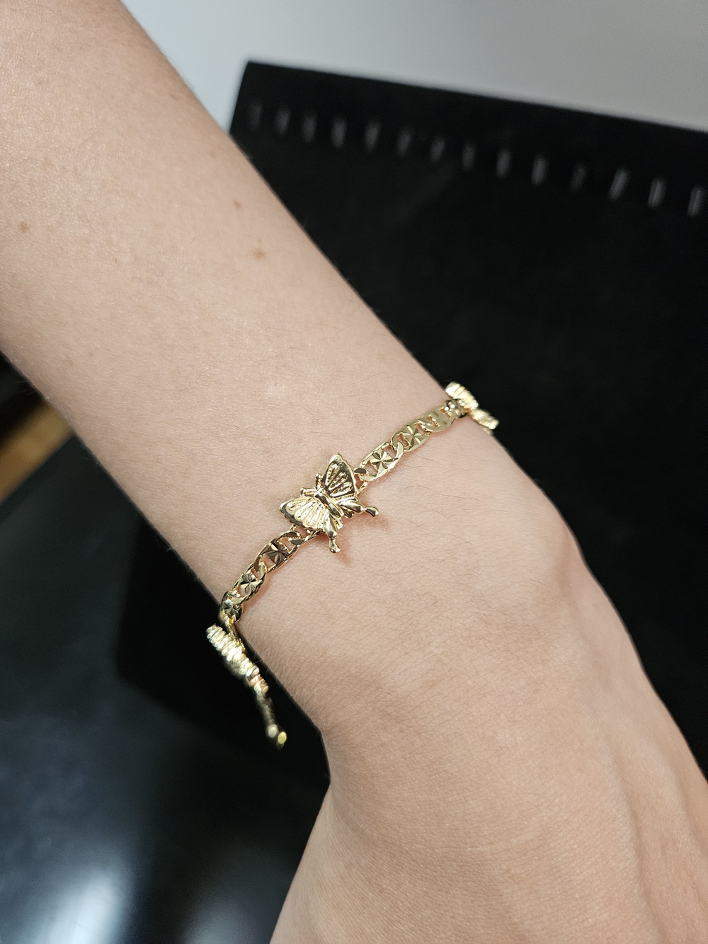Gold Plated Butterfly Chain Bracelet 18cm